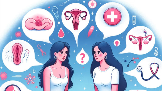 Illustrazione di due donne che si interrogano a vicenda sulla vagina