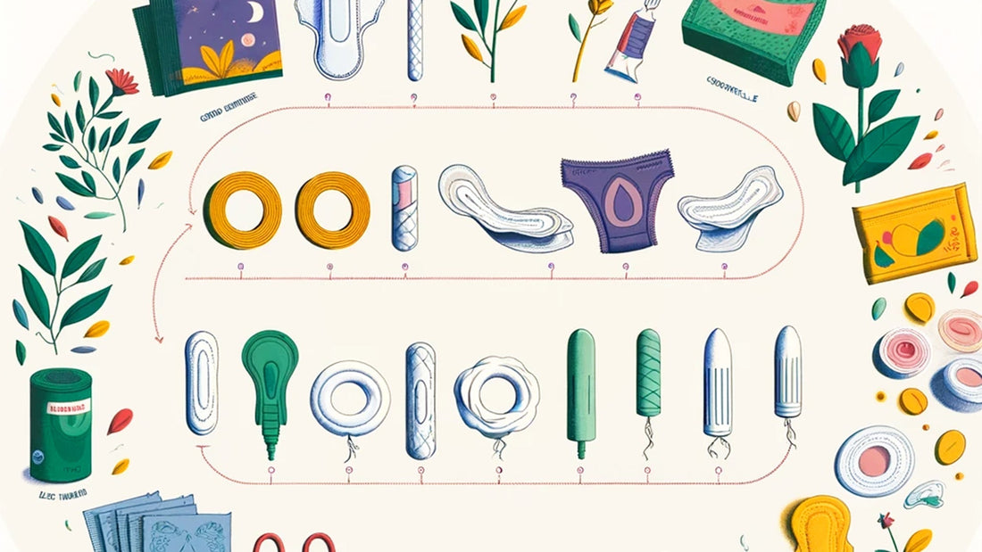 Immagine che mostra diverse protezioni mestruali